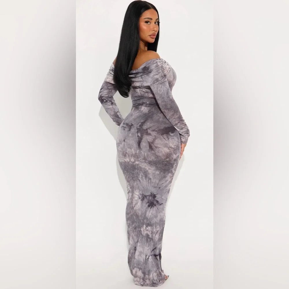 Maxi Tie-Dye Off-Shoulder Dress - Picture 2 of 3